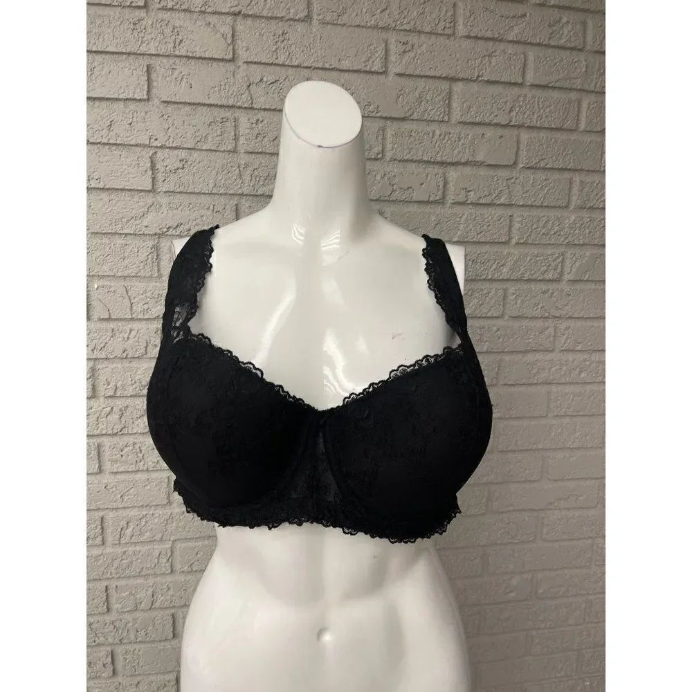 Ambrielle Black Lace Wired Bra Size 42DD